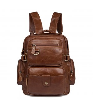 Customizable Vintage Leather Backpacks with Logo - High-Quality Natural Leather for Men and Women
