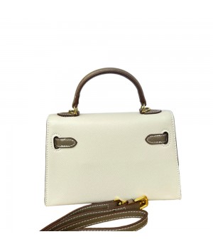 Luxurious Leather Lined Classic Mini Shoulder Bag for Women - Single Lock Microfiber