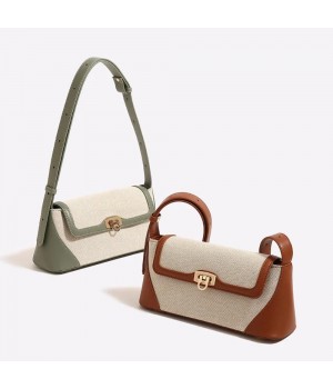 New Fashion Summer Women's Crossbody Leather Bag Niche Leisure French Retro Style Versatile Small Square AXillary Shoulder Bag