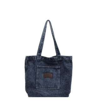 2024 New Women's Washed Denim Tote Bag with Chain - Artistic Canvas Shoulder Bag Korean Style