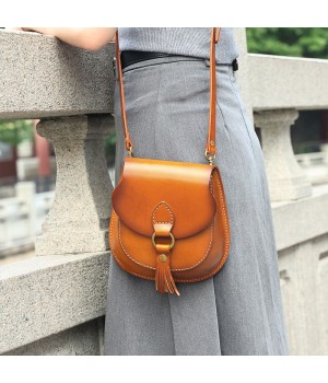 Luxury Fashion Custom cowhide Leather Classic Ladies Shoulder Bags Vintage women's Saddle Shoulder Bag