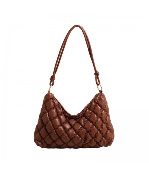 2024 Women's Senior Sense Large Capacity Leather Shoulder Bag New Fashionable Small Fragrant Wind PU Lining Zip Single Lady