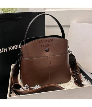 Custom Luxury Leather Bucket bag Designer Shoulder Crossbody Bags for Women Tote Purses Quality Handbags Female Messenger Bag