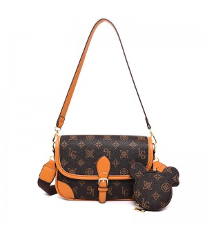 2025 Wholesale Classic Retro Luxury Printed Pu Leather High Quality Women's Daily Versatile One Shoulder Messenger Hand Bag
