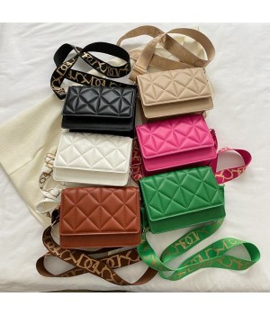 New Fashion Checkered Shoulder Bag Shopping Handheld Wide shoulder straps Crossbody Bag for Women's