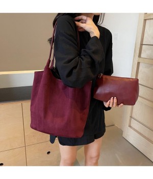 New fashion handbags ladies shoulder women hand bags vintage suede leather women's hobo tote bags bucket girls shopping