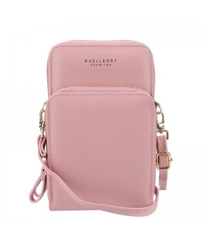 Baellerry Women Leather Double Zipper Shoulder Bags Large Capacity Ladies Cell Phone Bags Wallet