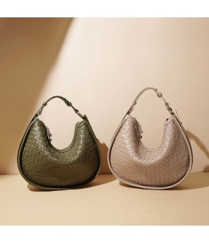 2024 Fashion Cheap Messenger Bags For Women Dumpling Shaped Customs Handbags Brands GENUINE LEATHER Zipper Women's Shoulder Bag