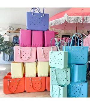 High Quality Fashion Waterproof EVA Beach Bag Tote Bag Womens Summer Handbags