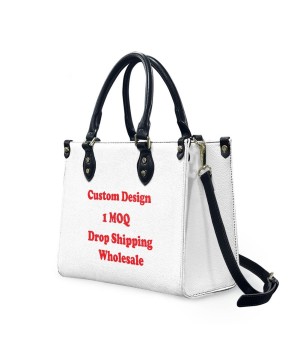 Custom Fashion Waterproof Woman Art Pu Handbag African American Art Black Girl Pattern Print On Demand Rectangle Women Bags