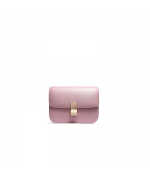 Customize logo pink color mini leather purse for lady, leather handbags for women